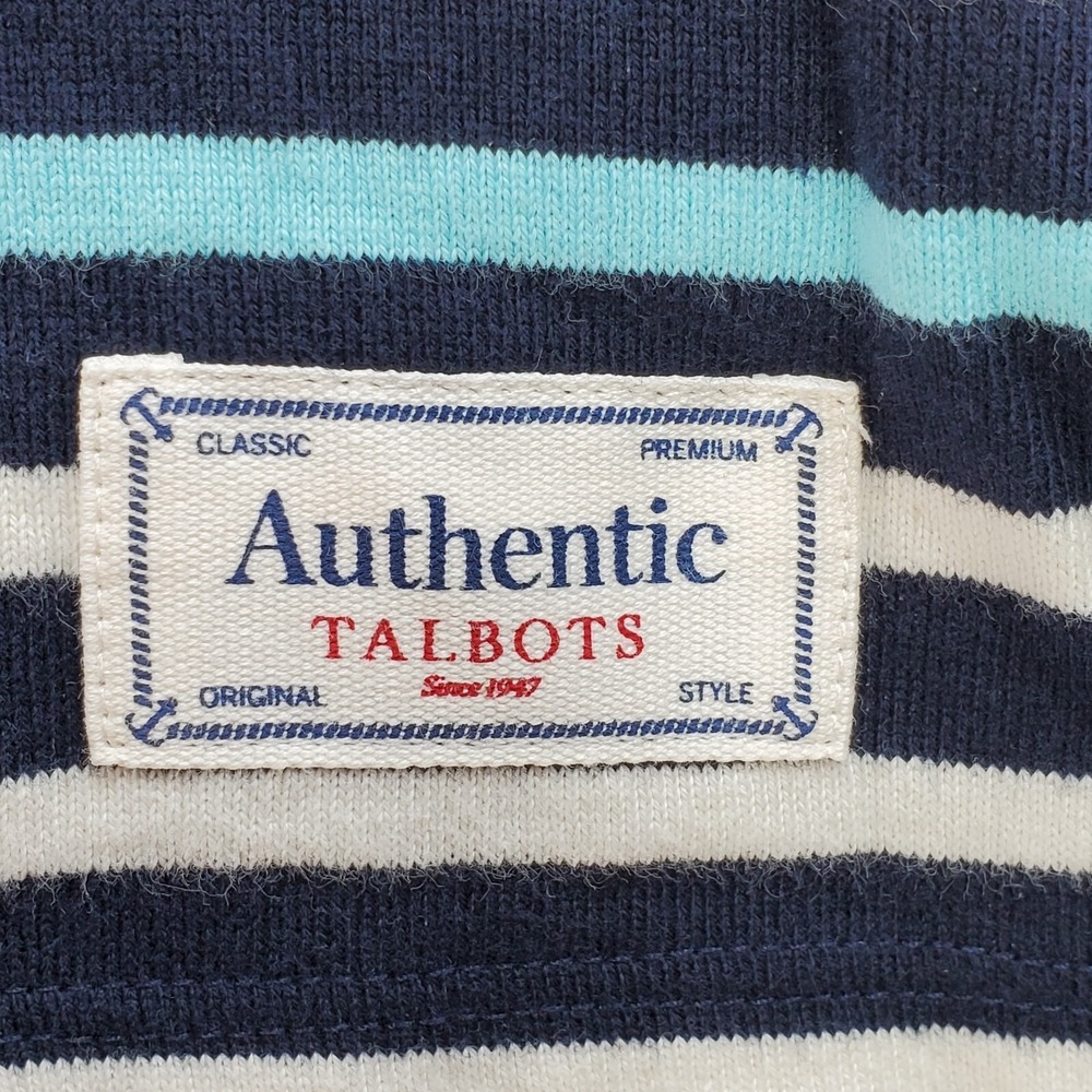Talbots Blouse Top Womens 3X Blue Multi Striped Cotton Sailor Nautical Comfy - Picture 4 of 11